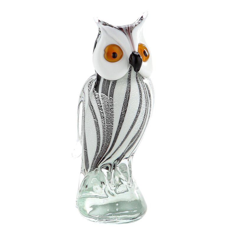 blue glass owl figurine